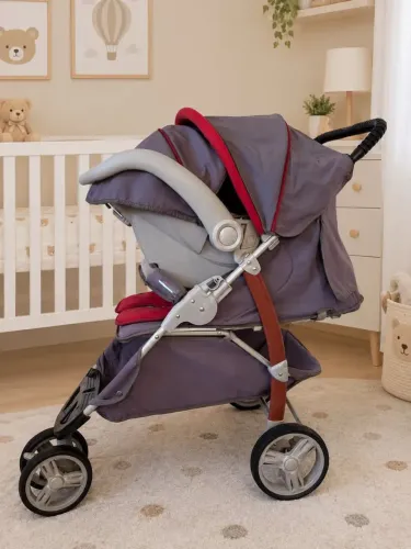 Carrinho galzerano com bebê conforto unissex