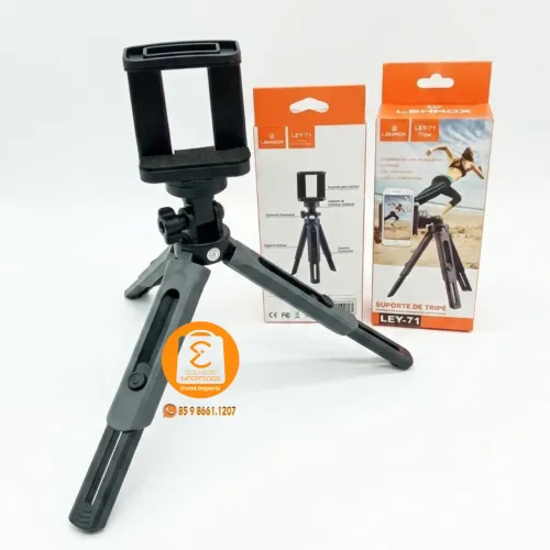 Suporte para Celular com Tripé de Mesa Resistente Rotação 360° Universal LEHMOX