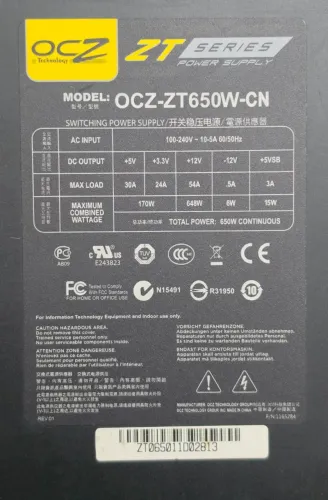 Fonte 650w OCZ ZT Full Modular