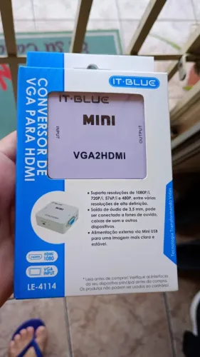 Adaptador Vga Para Hdmi Com Audio P2 Projetor Monitor Tv Pc