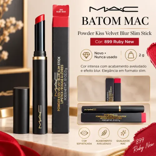 BATOM MAC POWDER KISS VELVET BLUR SLIM STICK - 899 RUBY NEW