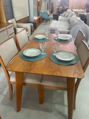 Mesa Laminada Com 4 Cadeiras De Tela NOVO