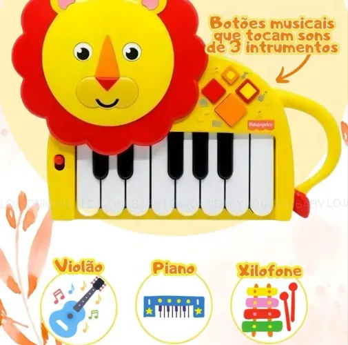 Brinquedo fisher price teclado leão<br>