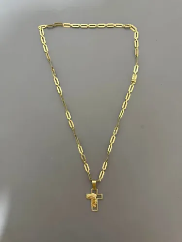 Corrente ouro 18k cruz