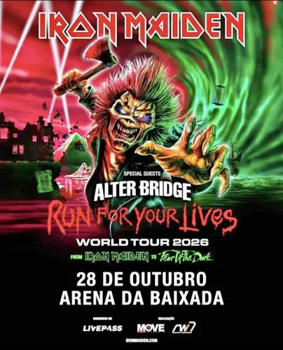 Passe Iron Maiden Curitiba 28/10/26 - Pista Arena da Baixada