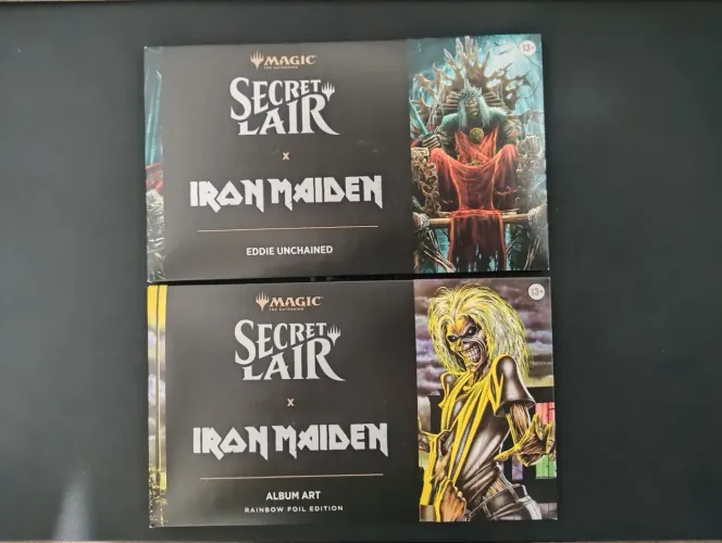 Lot 2 Secret Lair Iron Maiden (Eddie Non Foil / Album Art Foil) - Magic The Gathering 