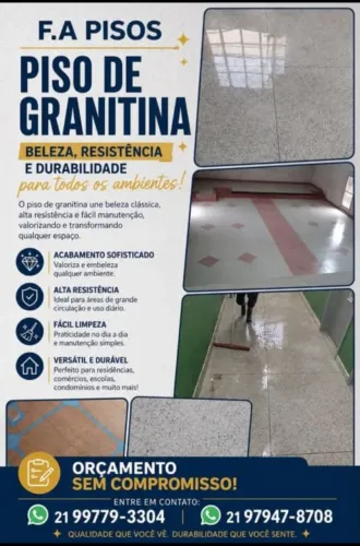 Piso granilite, granitina, monolítico, alta resistência.