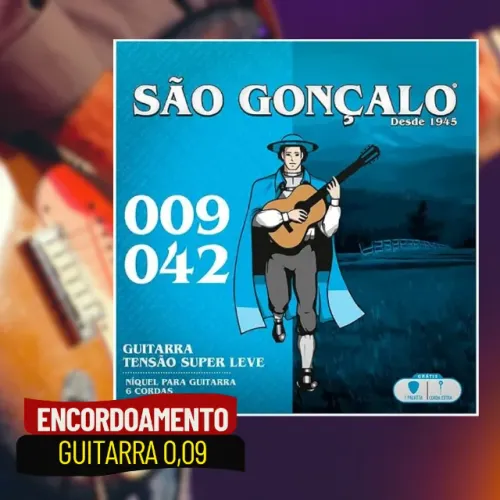 Encordoamento São Gonçalo 009 para Guitarra Elétrica em Níquel 6 Cordas - SMS05