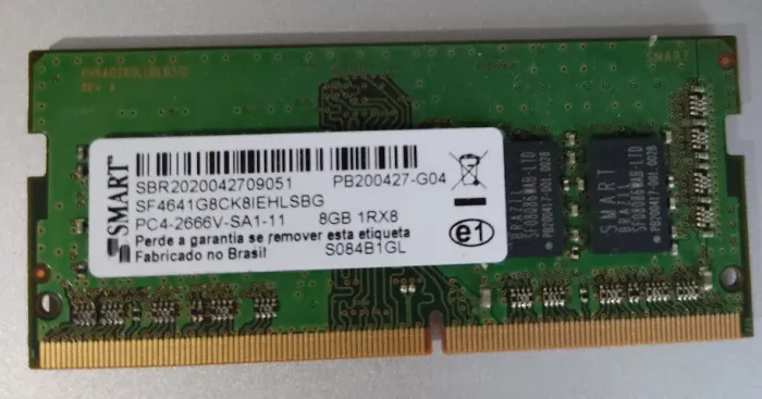 memória RAM Smart 8GB DDR4 para notebook