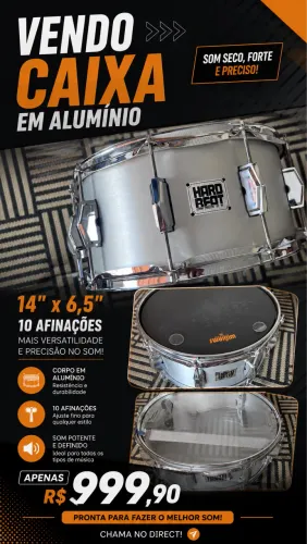 Caixa de bateria 14x6,5