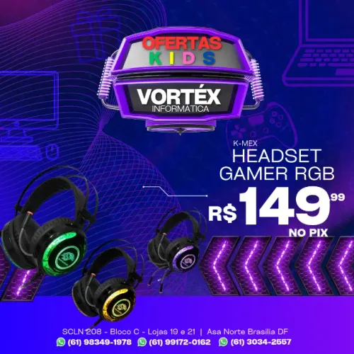 Headset Gamer K-Mex RGB Stereo