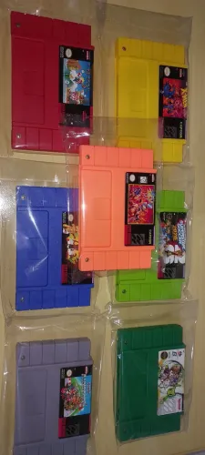 Lote de cartuchos coloridos novos para Super Nintendo