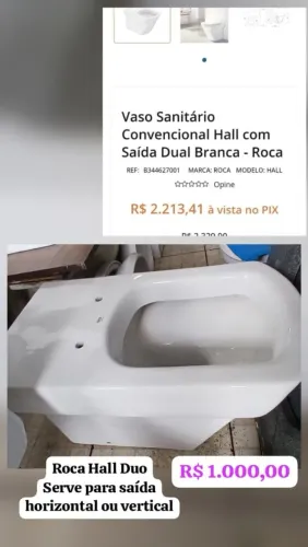Roca duo Hall Convencional serve para saída vertical e horizontal