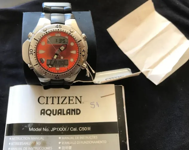 Citizen Aqualand JP1060 - relógio mergulho original completo<br>R$ 2.150 · PIX · à vista