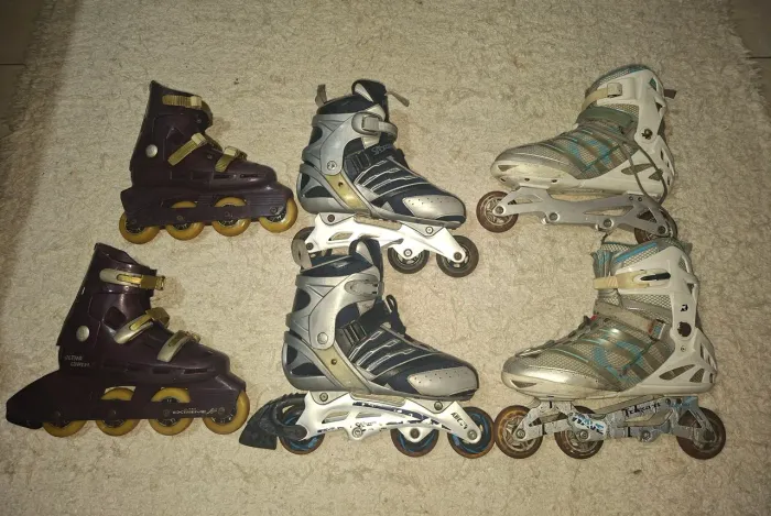 Lote com 3 Pares de Patins Inline (Para Restauração / Peças)