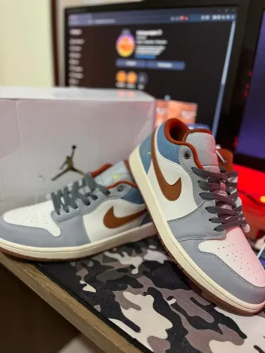 TENIS CASUAL MASCULINO AJ1 DENIM WHITE (NOVO)