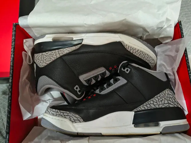 Tênis Air Jordan 3 black cement masculino 42 original com caixa