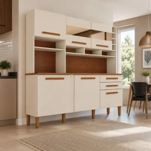 Armário de Cozinha Alexia 6 Portas 2 Gavetas Imop/ pronta entrega