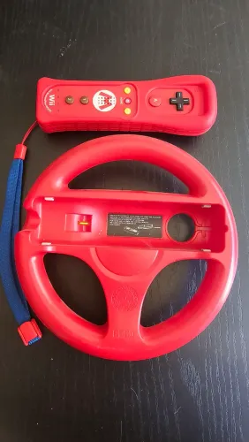 Controle Wii remote com volante edição especial Mario