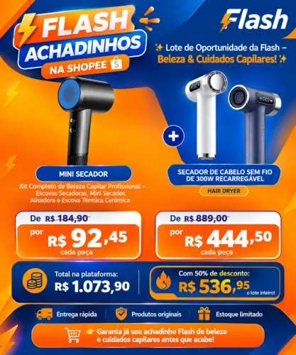 Lote de Oportunidade da Flash - Beleza & Cuidados Capilares