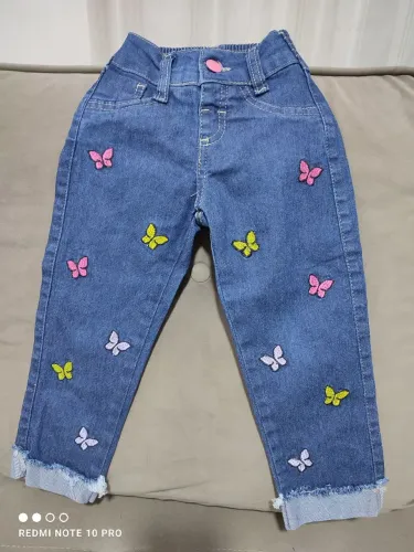 Calça jeans infantil feminina luxo