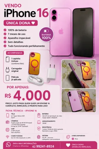 iPhone 16 rosa 