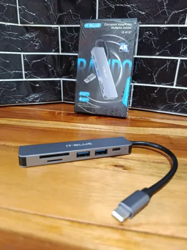 Adaptador Tipo C para HDMI, USB 3.0, TF, SD e USB-C PD / SUPER PROMOÇÃO