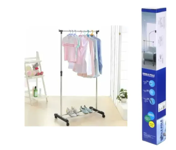 Arara Roupas Simples Duhome Aço Inox Altura Regulavel Cor Metal
