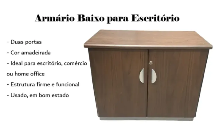 Armário baixo para home office, escritório ou lojas 