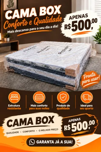 cama box. 12cm espuma. promoção