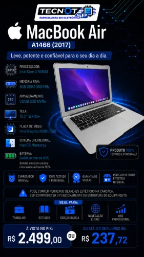 MacBook i7 8GB RAM 512GB SSD NVMe