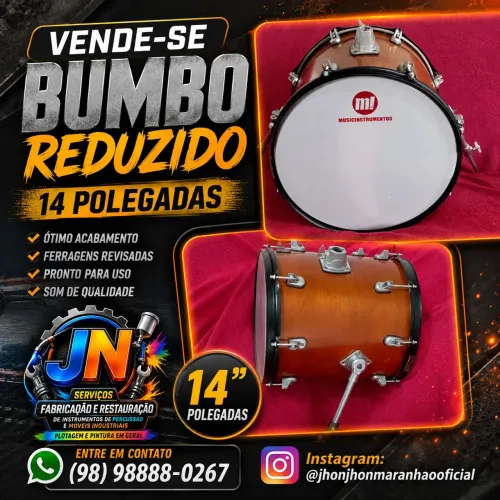 Vende-se um bumbo reduzido de 14 polegadas