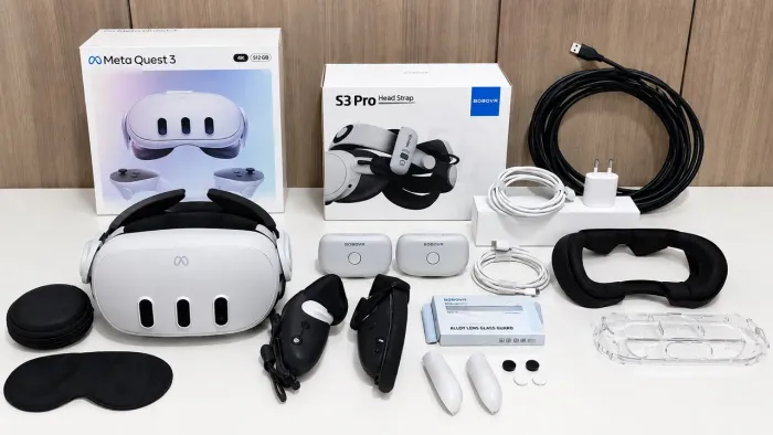 [KIT COMPLETO] Meta Quest 3 512GB + BoboVR M3 Pro + BoboVR S3 Pro Lacrado + Kit Acessórios