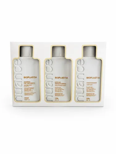 Box Reconstrução Bioplastia Cauterizador Capilar Nuance Hair Care - Kit 3 peças 250ml