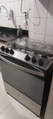 FOGÃO INOX COM 05 BOCAS BRASTEMP CINZA SEMI-NOVO COM NOTA FISCAL