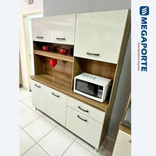 Armário de Cozinha 1,60m 6 Portas 1 Gaveta (Novo) Entrega Grátis! 