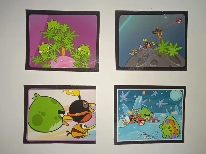 4 figurinhas Angry Birds Space
