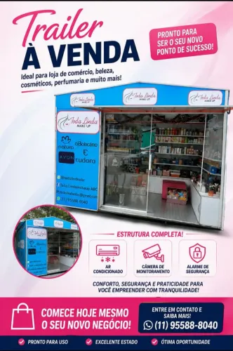 Trailer à venda. Ideal para loja de comércio, alimentação,beleza, cosméticos e muito mais!