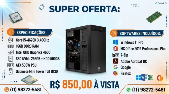 CPU TGT , Core i5-4670K 3.40GHz, RAM 16GB