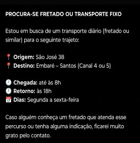 Transporte/ Traslado/ Uber/ Carona