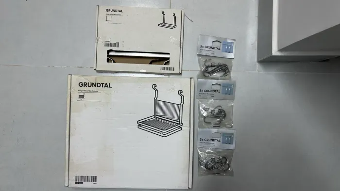 Kit Escorredor Prato / Escorredor Copos / Barra e Ganchos para Utensílios Cozinha