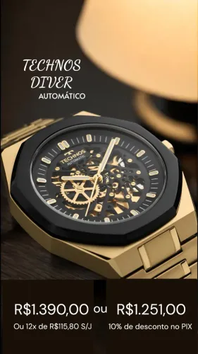 Relógio Technos Diver Automático Dourado 