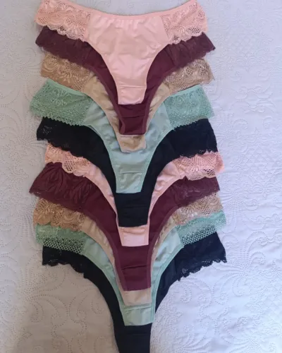 Calcinhas Fio com renda Kit com 10 unidades