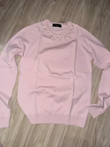 Blusa Anselmi Tricot Rosa com Detalhe Pérolas P
