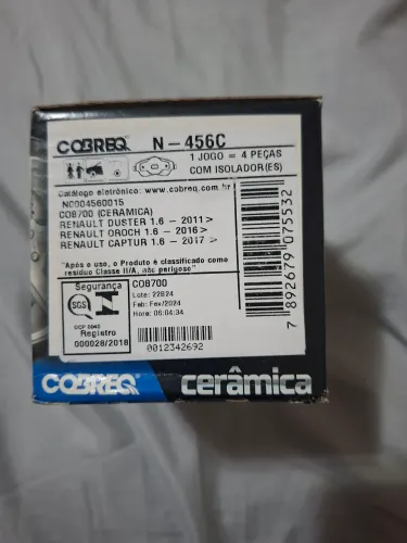 Vende se pastilhas de freio cobrec ceramica dianteiro lacrado/Renault Duster 1.6