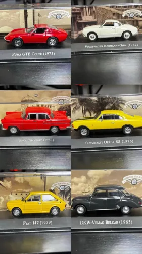 miniaturas da coleção carros inesquecíveis do brasil, opala, chevette, fusca