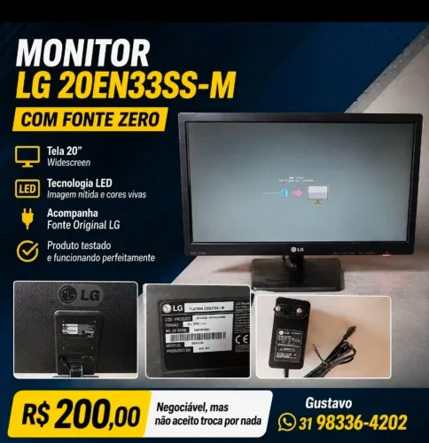 Monitor LG Flatron 20EN33SS-M completo