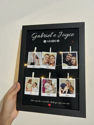 Quadro Personalizado Nossa História de Amor Iluminada