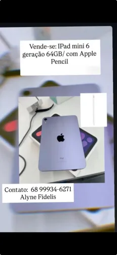 iPad mini 6 geração/ acompanha APPLE PENCIL