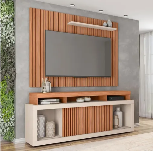 Rack para TV até 70" com Painel 2 Portas Caemmun Aegon